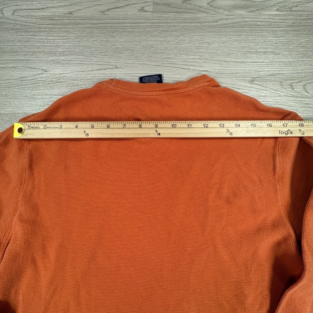 Polo Ralph Lauren Mens Shirt Sleepwear Thermal Waffle Knit Orange Large Pony